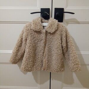 H & M little kid jacket beige sherpa